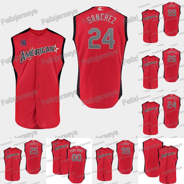 

24 Gary Sanchez 2019 All-Star American DJ LeMahieu Aaron Judge New York Gleyber Torres Yankees Jersey