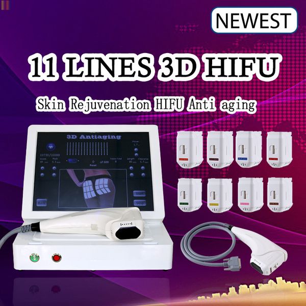 

total 8 cartridges face lift skin tightening high intensity focused ultrasound face and body 3d hifu machine