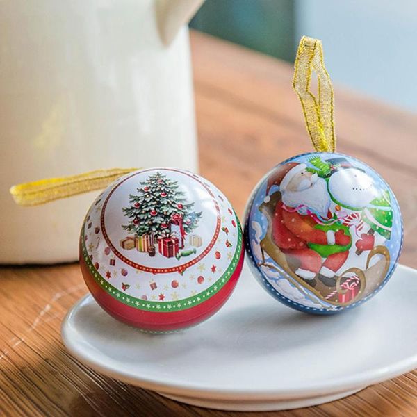 

санта-клаус snowball pattern tin box конфеты подарки box рождество декор питания