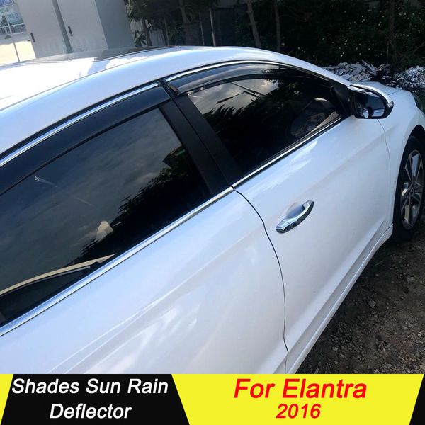 

for hyundai elantra 2016 plastic window visor vent shades sun rain deflector guard for elantra auto accessories 4pcs/set