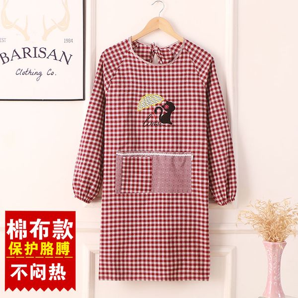 

aprons fashionable home long-sleeved cotton kitchen apron