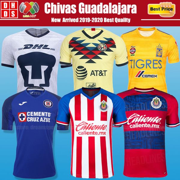 

2019 2020 LIGA MX Club Chivas de Guadalajara Soccer Jersey Kit 19 20 Camisa de Futebol Thailand Home Aaway Jerseys PULIDO Football Shirts