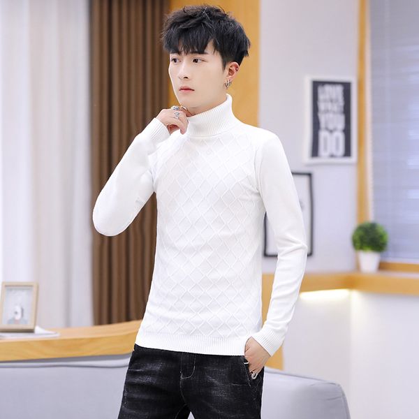 

mens sweater turtleneck long sleeve thin wool sweater fall men pullover sweaters jacket, White;black