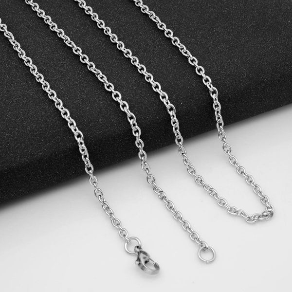 

1.6mm 2mm 2.4mm 3mm stainless steel o chains women men jewelry necklaces for pendants diy fashion accessories, Silver