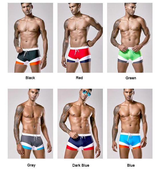 

6 styles men boxer briefs 2020 patchwork sports swimsuit bandage quick-drying beach short waterproof summer beachwear