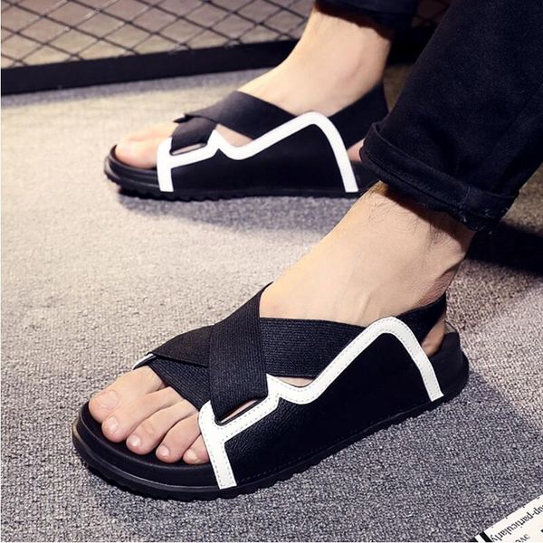 

summer slippers one-slip non-slip, beach shoes men's sandals personality outdoor casual sandals, Black
