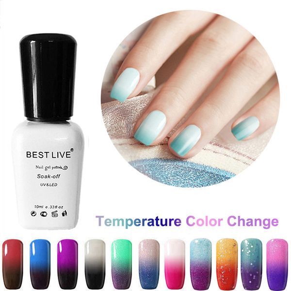 

live pretty color uv gel nail polish temperature nail polish changing soak-off led lamp uv gel base&top, Red;pink