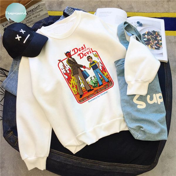 

deal the devil v neck print new women fashion vintage long sleeve with lets winter devil pattern harajuku women, Black