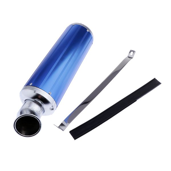 

heavy duty 120mm universal motorbike exhaust muffler pipe rear pipe - blue