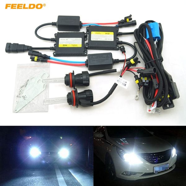 

feeldo 1set 35w ac car headlight 9004 9007 xenon bulb hi/lo beam bi-xenon bulb light digital slim ballast hid kit