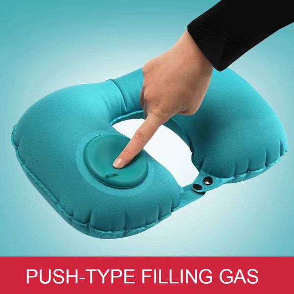 

u-shape travel pillow neck pillow air inflatable neck cushion travel headrest folding portable in car styling accessories