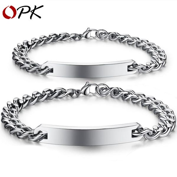 

vohe lovers bracelet stainless steel charm bracelets women men gifts for couples fashion link chain, Black