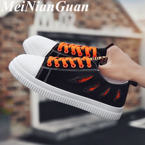 

couple man shoes canvas shoes wild men's summer sneakers flat casual for big size men lace up shoe 2020 k3, Black