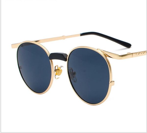 

new glasses european and american retro sunglasses female tide round face small frame round ink, White;black