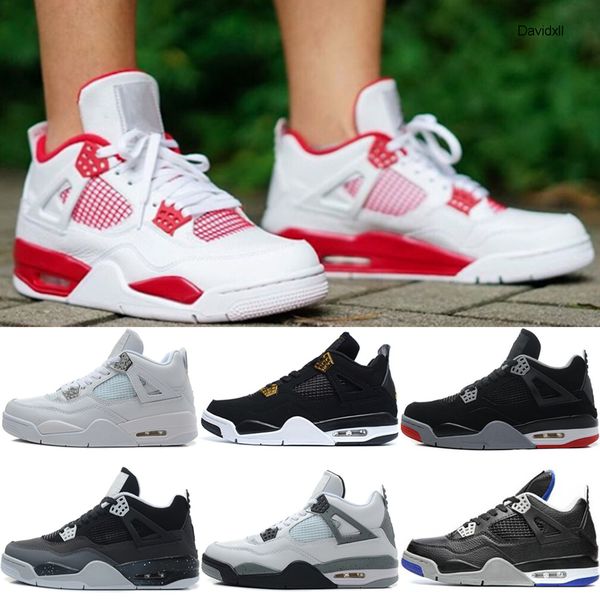 

mens designer 4 4s basketball shoes pure money alternate 89 motorsport sports sneakers bred toro bravo royalty blackcat oreo size 41-47