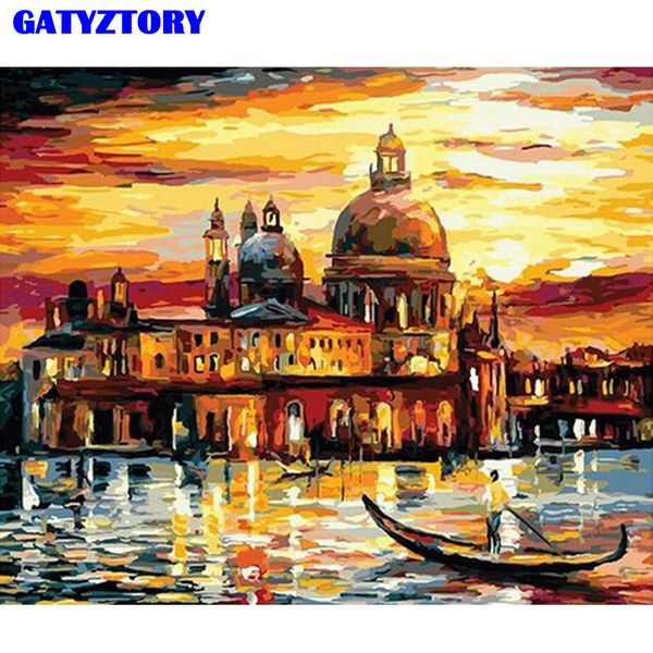 

gatyztory frame picture venice landscape diy painting by numbers kit for home decors gift acrylic paint by numbers wall artwork