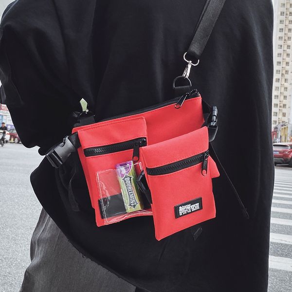 

2020 new original design fashion street chest bag shoulder bag & canvas material width 23cm height 14cm thickness 2cm