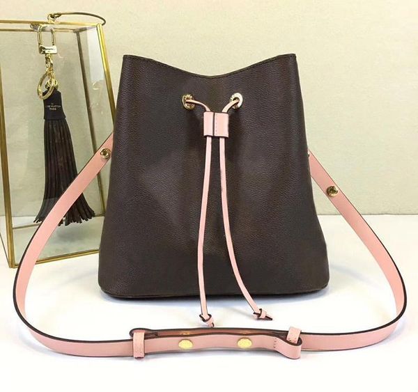 

2020 new shoulder bags with leather bucket bag women famous brands designer handbags flower printing crossbody bag purse