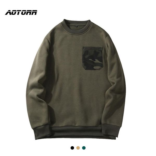 

autumn hoody sweatshirt men casual camouflage pocket sport shirts 2019 winter mens sportwear warm fleece men's big size hoodies, Black