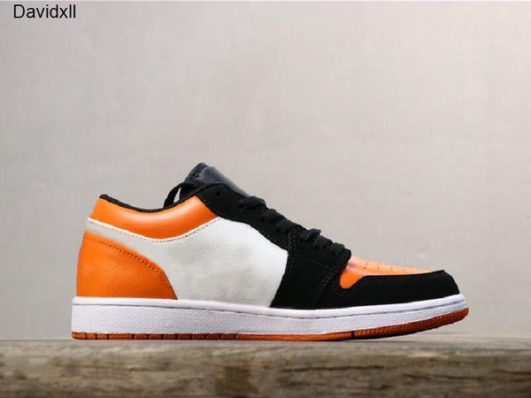 

1 low black orange toe man designer basketball shoes fresh i woman fashion athletic trainers good quality come with box