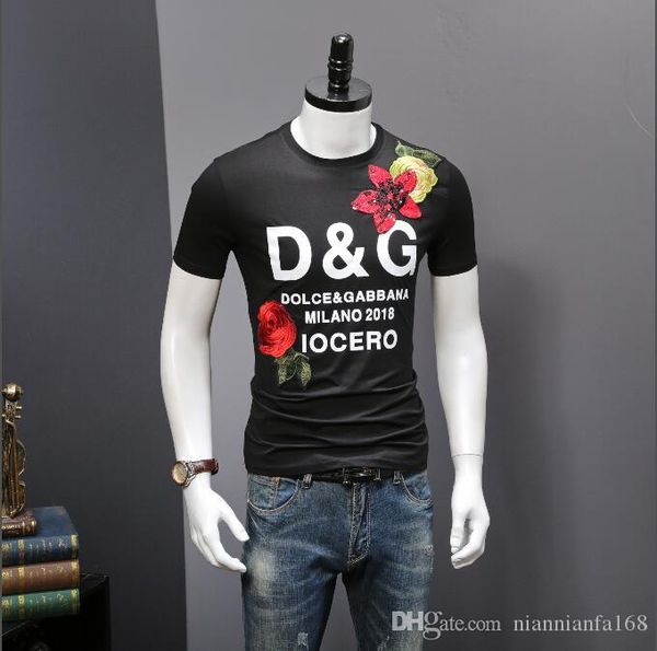 

Европа Париж Новые D + G модельеров Лето Street т рубашки 5A + Высокое качество короткие рукава tshits для женщин людей пуловер Tee одежды 88