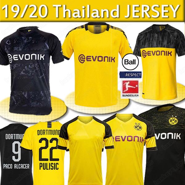 

Thailand BVB Borussia Dortmund soccer jersey 19 20 GOTZE REUS PULISIC WITSEL Jersey PACO ALCACER football jerseys top quality MEN kids shirt