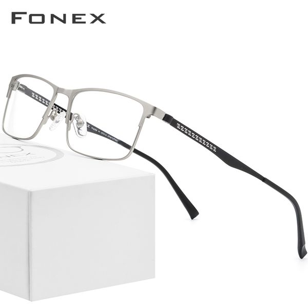 

alloy optical glasses frame men square myopia prescription eyeglasses frames 2019 male metal full korea eyewear spectacles 9287, Black