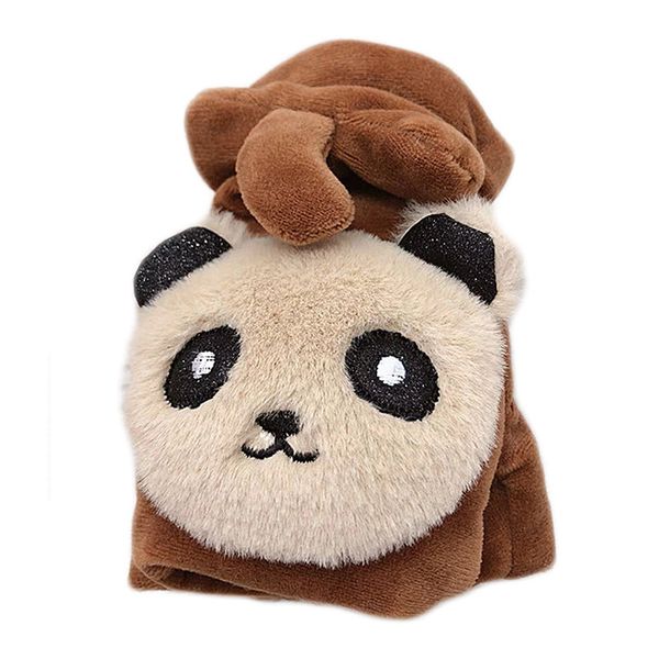 

год 2019 panda половину пальцев перчатки зимой плюс бархат утолщение велосипедного холодный теплый милый мультфильм дети студент перчатки му, Blue;gray