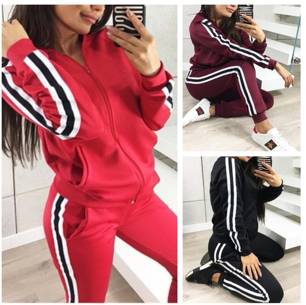 

more женщины two piece set sports костюм женщины топы высокой талией длинные штаны 2 шт письмо отпечатано tracksuit мода весна осень женская, White