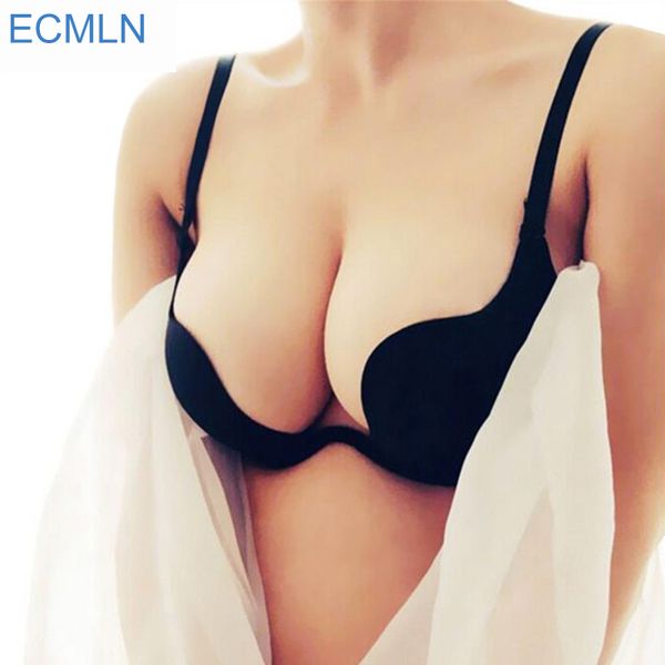 

2017 Sexy Deep U Low Cut Ecmln Push Up Women Lingerie U Bra Backless Underwear Plunge Sexy Bras Intimates Bras Female