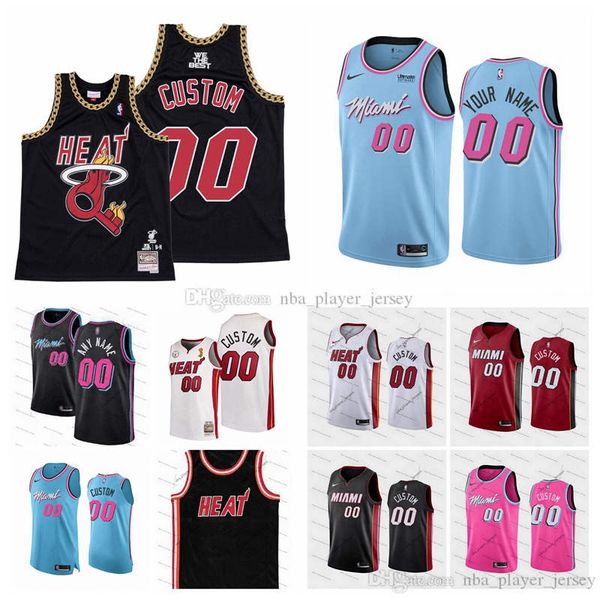 

custom miami heat 3 wade 28 iguodala 22 butler 25 nunn 13 adebayo 7 dragic 14 herro men youth basketball jersey, Black;red