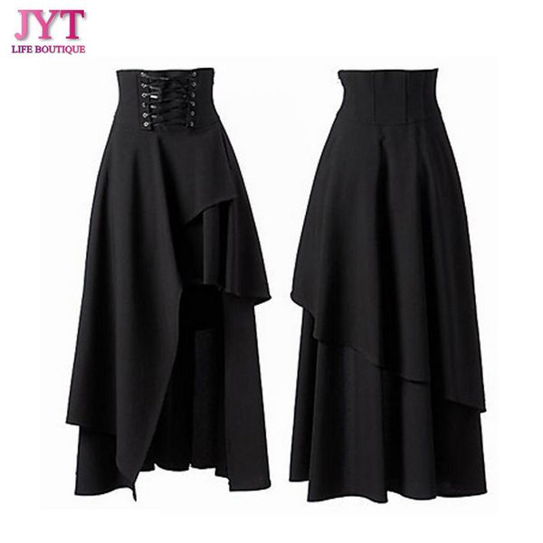 

gothic lolita punk long skirt women plus size s to xxl high waist bandage skirt, Black;red