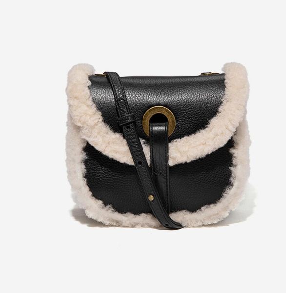 

2020 new xu3750 autumn/winter lamb small bag female version joker cross body bag atmosphere fashion saddle women bag