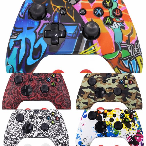 

fzuee controller for xone soft silicone cover camouflage rubber skin case cover for xbox one slim new grip flexible