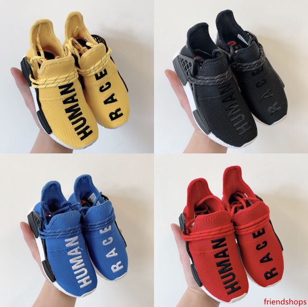 

2020 human race kids running shoes pharrell williams human races pharell williams boy girl children trainers sports designer sneakers 26-35