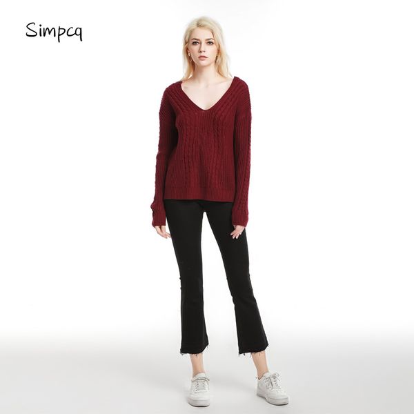 

pullover jumper woman knitted sweater spring warm female criss-cross six colors hundreds of style casual clothing, White;black