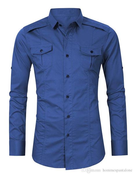 

spring pure color male shirt fashion designer lapel collar mans casual panelled man clothing with pocket, White;black