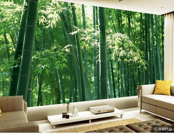 Personalizzato qualsiasi dimensione foto verde bamboo foresta foresta parete paesaggio bella scenario sfondi