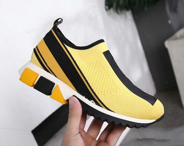 

luxury fashion sorrento sneaker mens designer shoes fabric stretch jersey slip-on sneaker lady two-tone rubber micro sole casual shoes 1024, Black