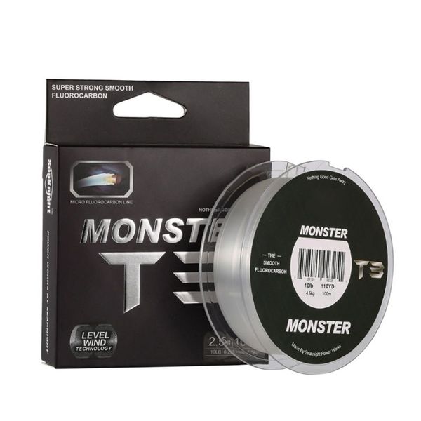 

t3 fluorocarbon fishing line 100m main lines monofilament smooth triple invisible fishing wire