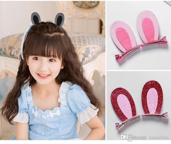 

cute rabbit ears cat ears sprouting princess lady hairpin jewelry children hair clip headdress girl hair accessories dhl, Slivery;white