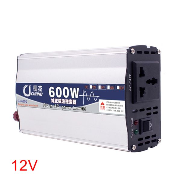 

600w 1000w practical power inverter 12v 24v to 220v supply car adapter surge protection pure sine wave led display portable