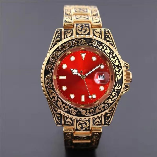 

new casual watches men luxury sculpture dial full stainless steel band gold fashion quartz wrist watch for mens relogio m, Slivery;brown