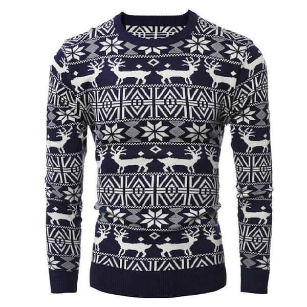 

pop 2019 puimentiua brand christmas style winter pullover sweater mens elk print long sleeve sweaters casual slim fit thick sweaters, White;black