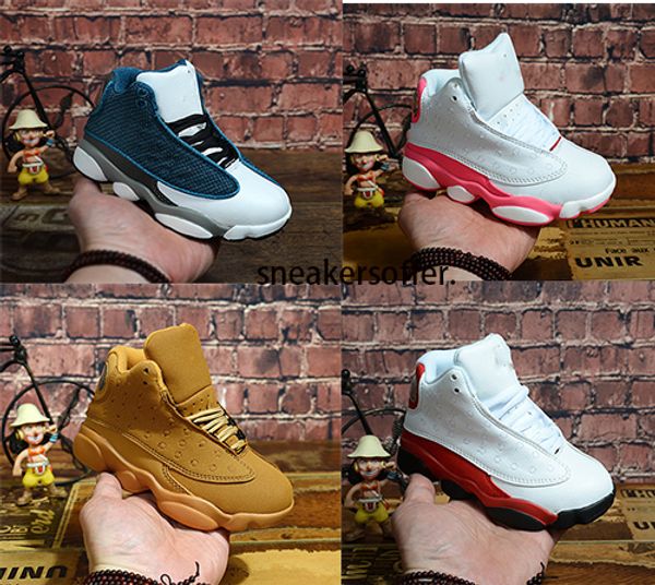 

style 13 kids basketball shoes children 13s sports shoes youth boy girl basketball sneakers for sale us11c-3y eu28-35, Black