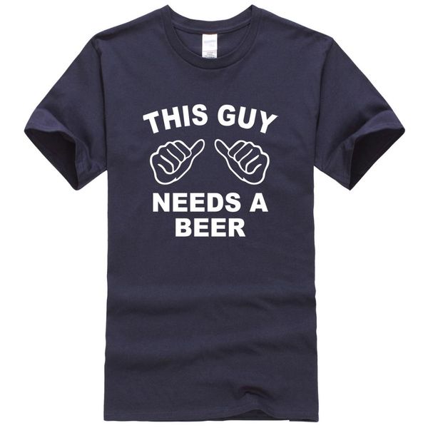 

2018 summer t shirt men letter print THIS GUY NEEDS A BEER funny t shirts brand-clothing men's streetwear hip hop top t-shirt