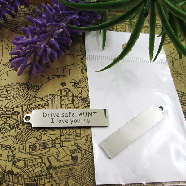

40pcs--"drive safe aunt i love you"stainless steel charms more style for choosing diy charms pendants for necklace, Bronze;silver