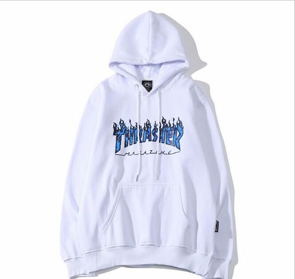 

новое синее пламя осень и зима хлопок плюс бархатный свитер мужчины и женщины с той же повседневной толстовкой m-xxl, Black