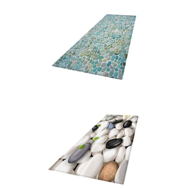 

2pcs 24x70\" pebbles pattern indoor front door mats shoe scrapers floor mat