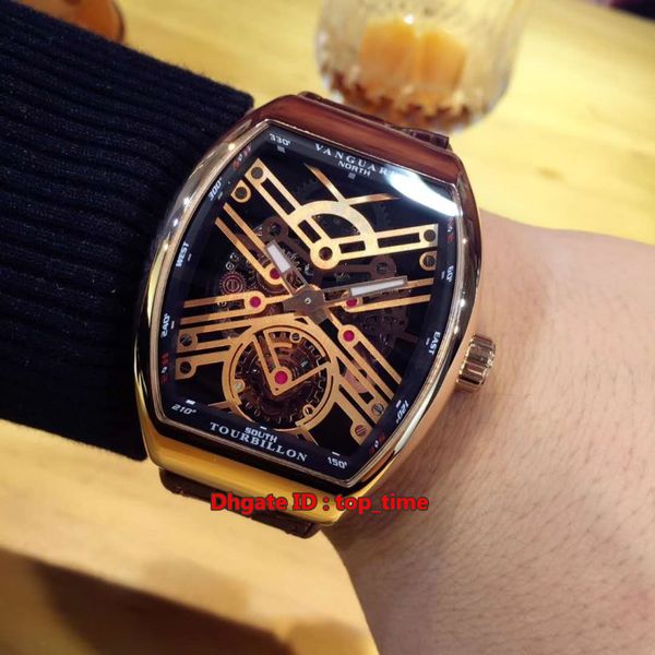 

мужские наручные автоматические механические часы 6 стиля v 45 s6 sqt nr корпус из розового золота кожаный циферблат с ремешком и ремешком д, Slivery;brown